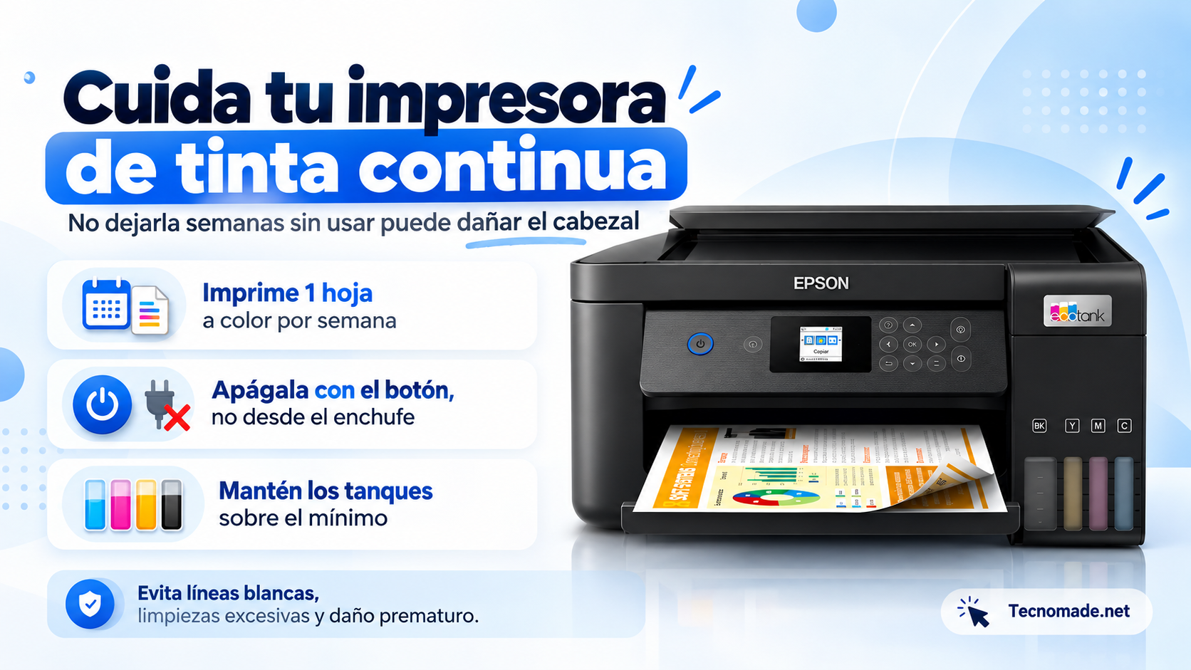 Cuida tu impresora de tinta continua