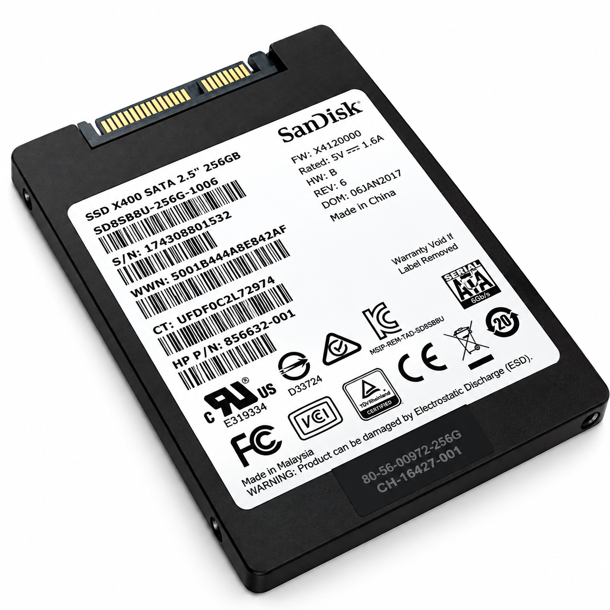 Disco Sólido SSD SanDisk X400 256GB SATA III 2.5" – 540 MB/s – Grado A