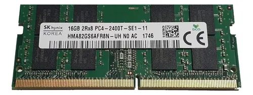 Memoria ram Sk Hynix China 16GB 2Rx8 PC4 2400T-SE1- 11 Sodimm hma82gs6afr8n